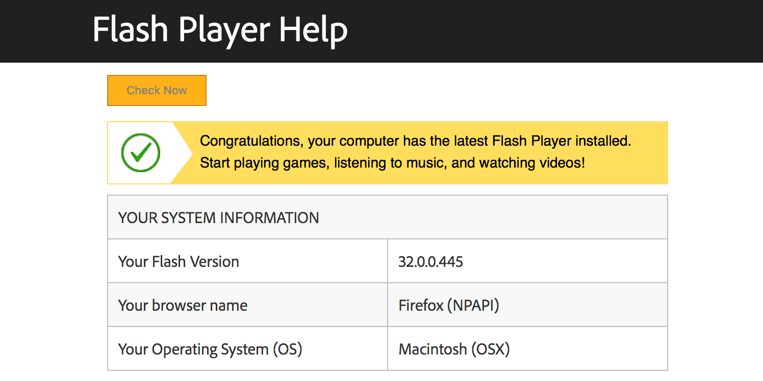 adobe flash player version 10.0.0 for mac